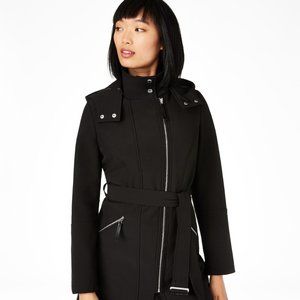 Calvin Klein Asymmetric Hooded Water-Resistant Raincoat SZ: XS